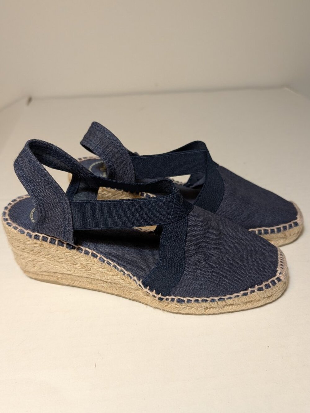 Toni Pons Ter Slingback Espadrille Sandal Navy Blue Sz 36
